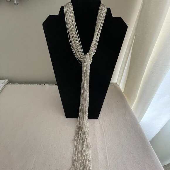 Italian Murano Silver Glass Bead Necklace - Picture 2 of 7